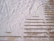 sand prints on steps